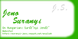 jeno suranyi business card